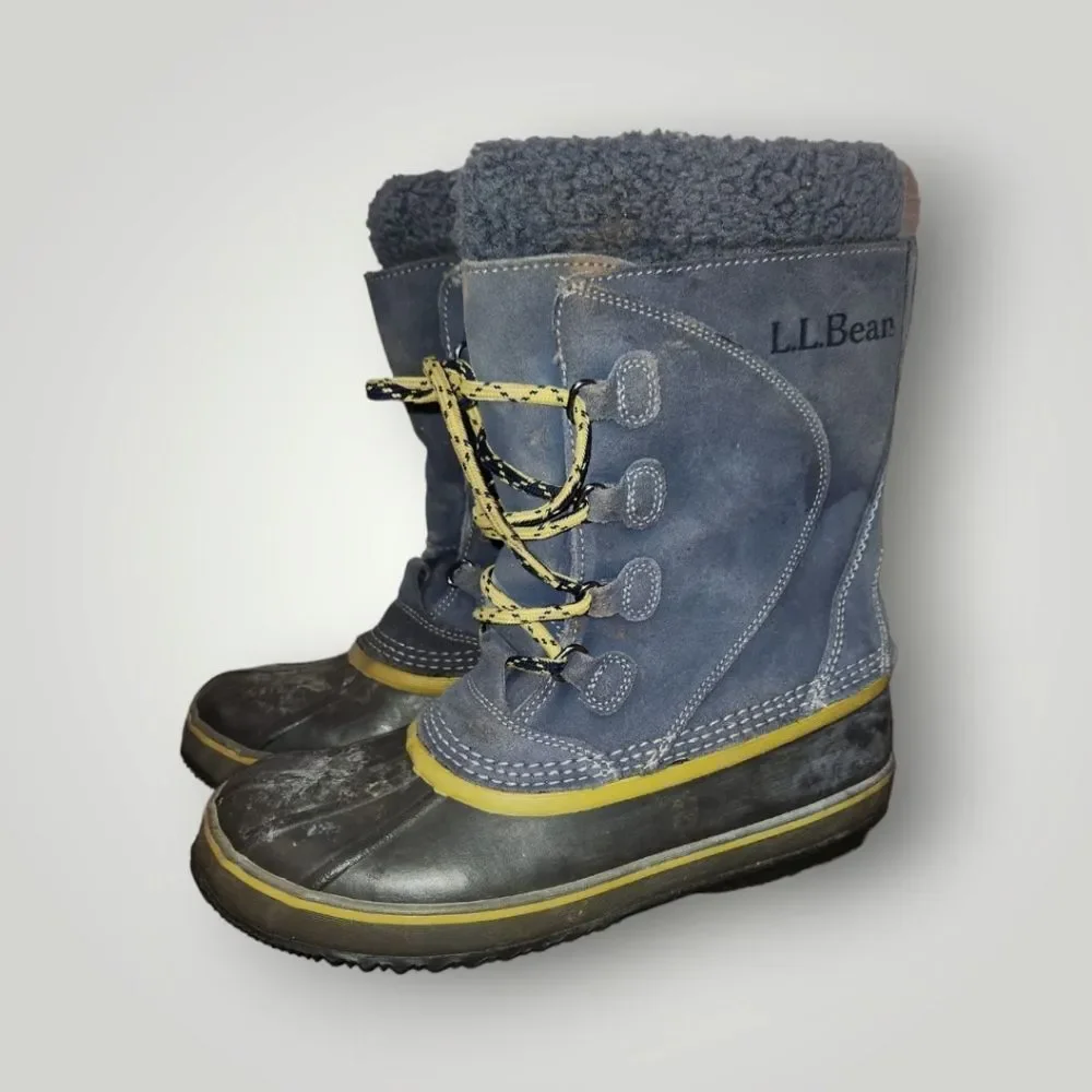 L.L.Bean Kids Winter Snow Boot Suede Rubber Size 6